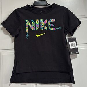 The Nike Tee Sarape logo/neon-Swoosh, high/low/slit, crewneck